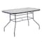 Flash Furniture Tory 27.5-in x 47.25-in Patio Table w/Tempered Glass Top w/Umbrella Hole and Steel Tube Frame, Slvr FV-FRB7-120-7W-SV-GG - alternate 1